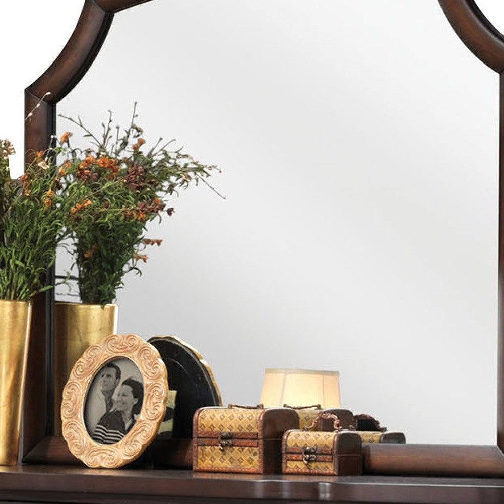 37" Espresso Irregular Dresser Mirror