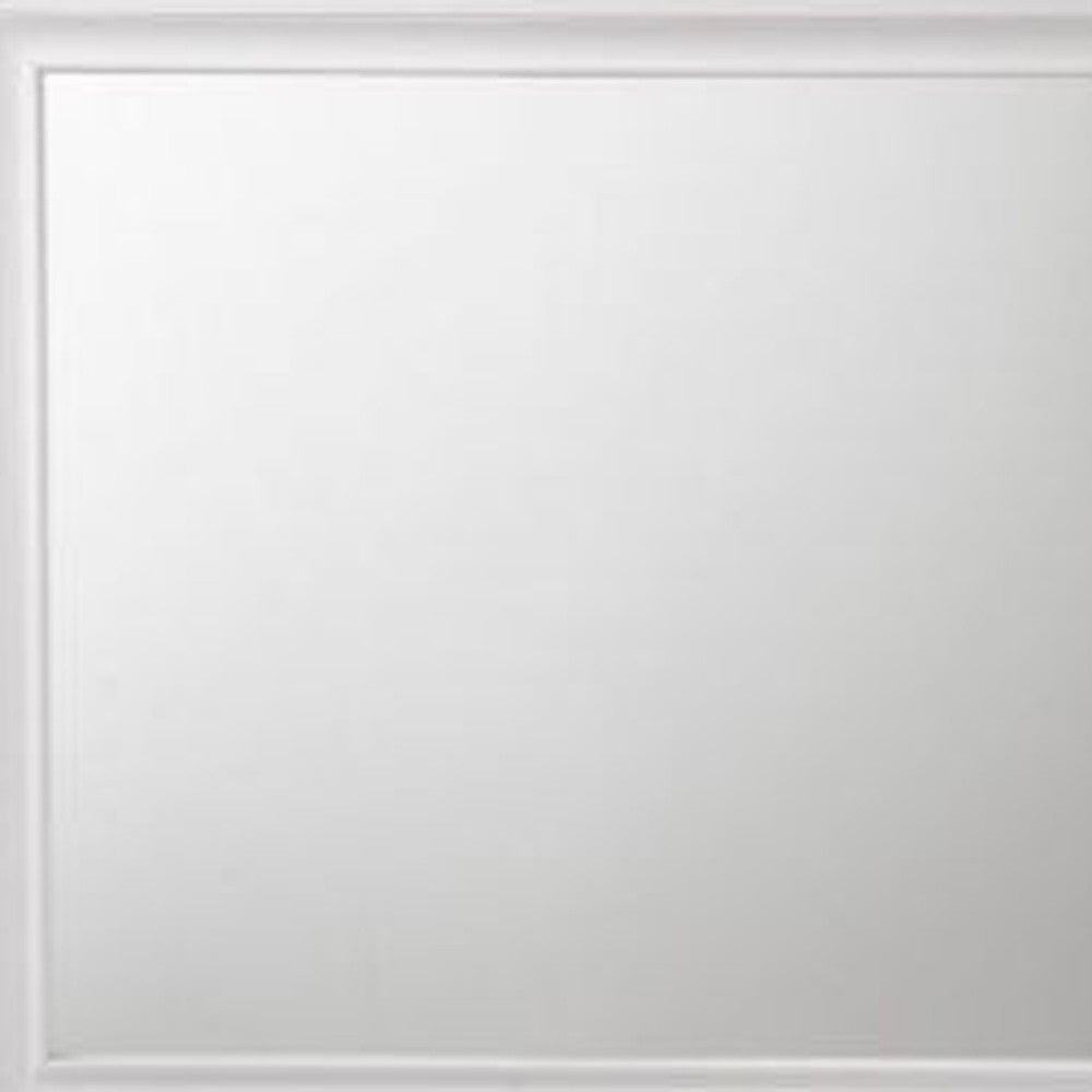 36" White Wood Framed Mounted Dresser Mirror