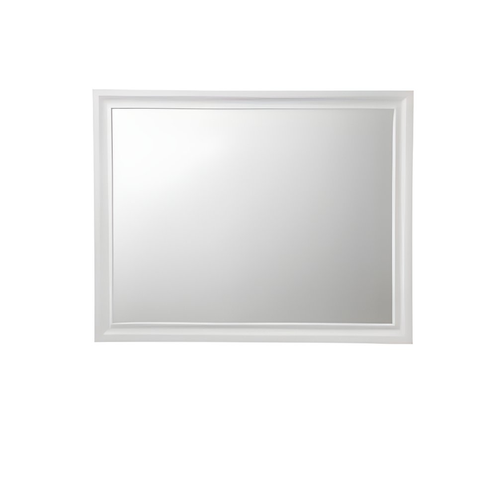 36" White Wood Framed Mounted Dresser Mirror