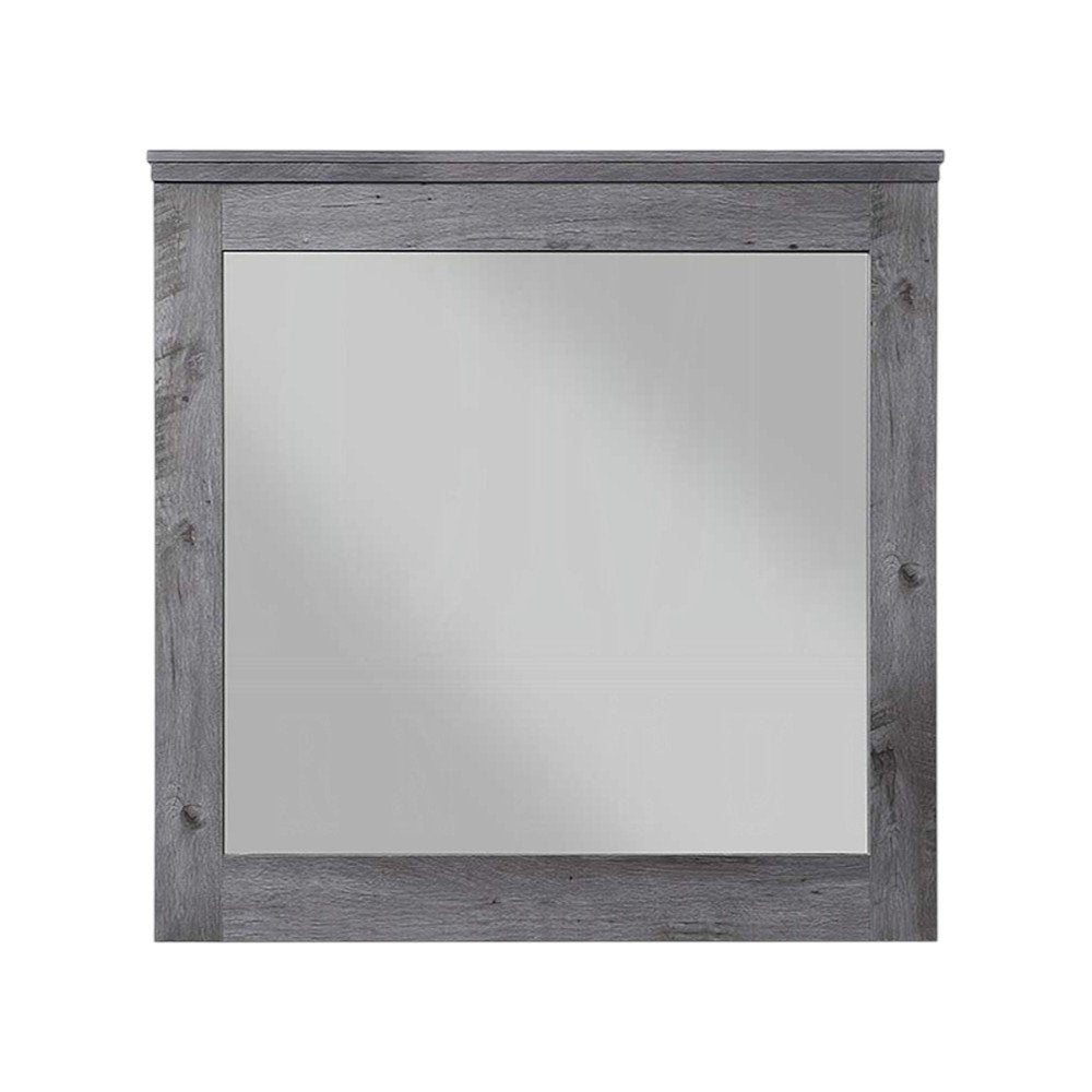 38" Square Wood Framed Mounted Dresser Mirror