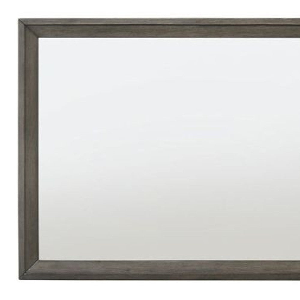 32" Gray Wood Framed Mounted Dresser Mirror