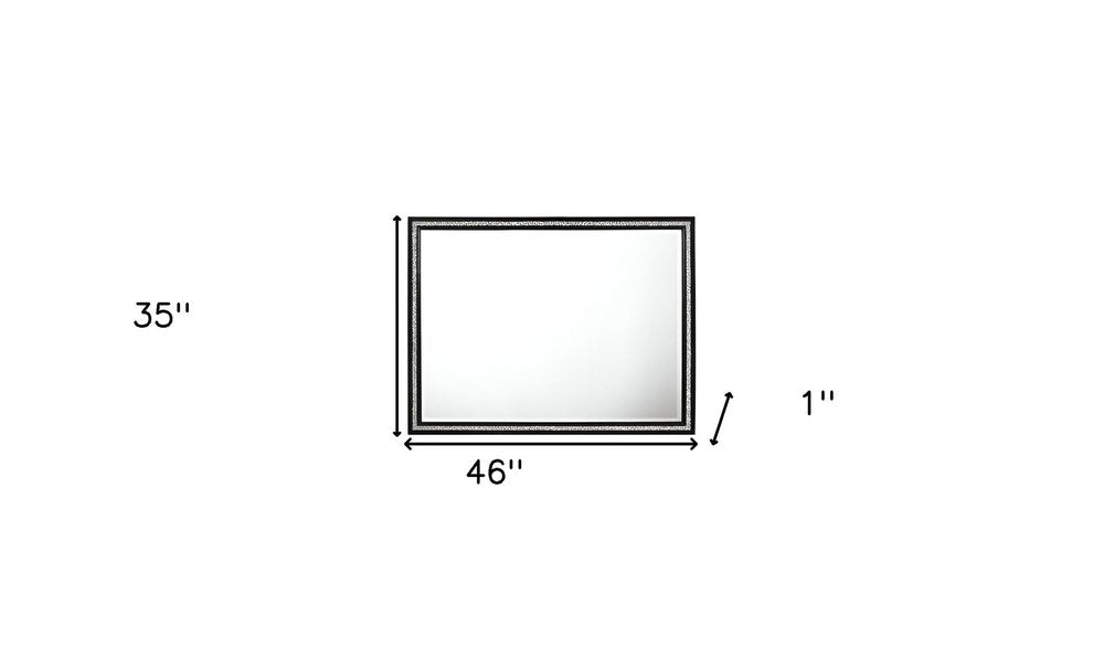 35" Black Wood Framed Mounted Dresser Mirror