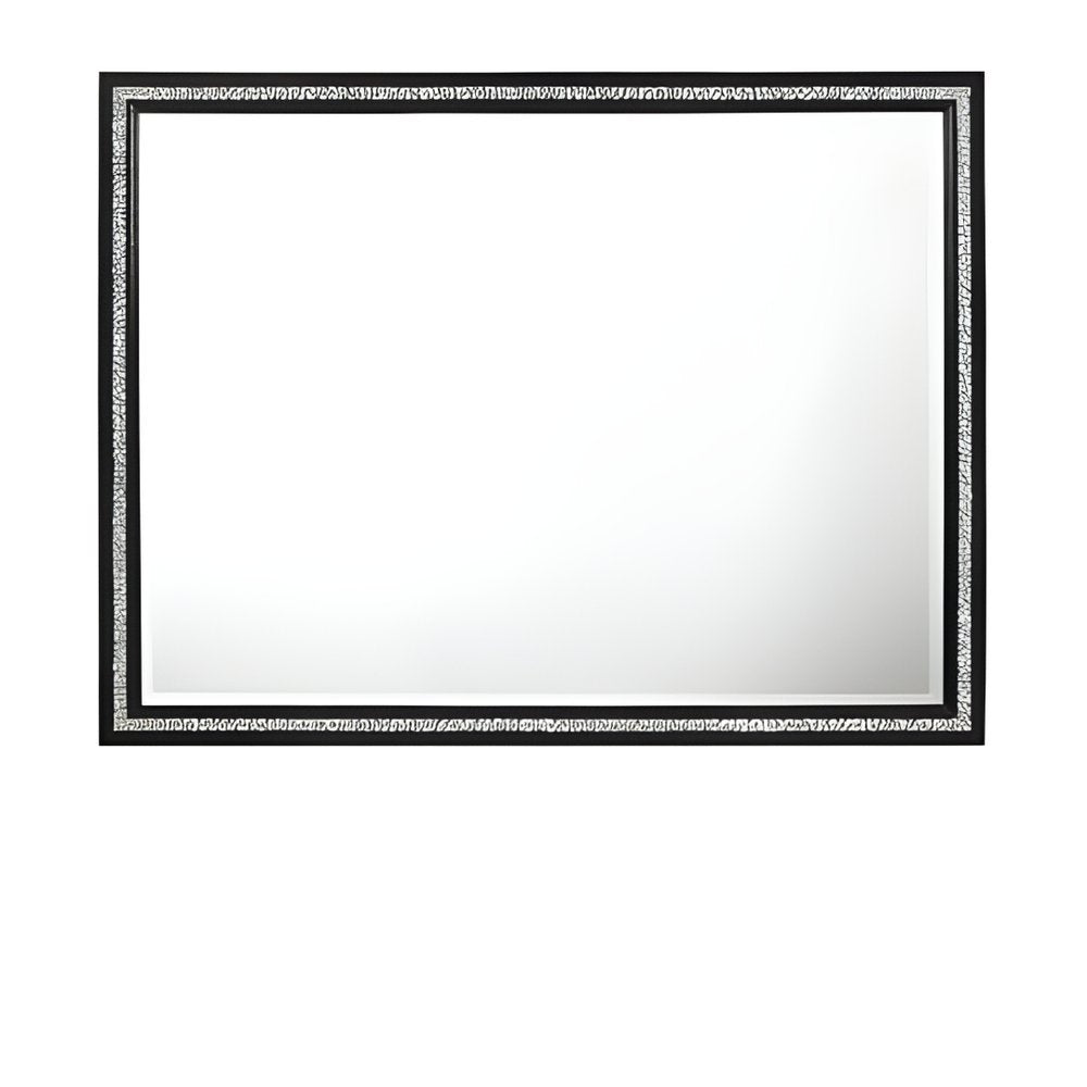 35" Black Wood Framed Mounted Dresser Mirror