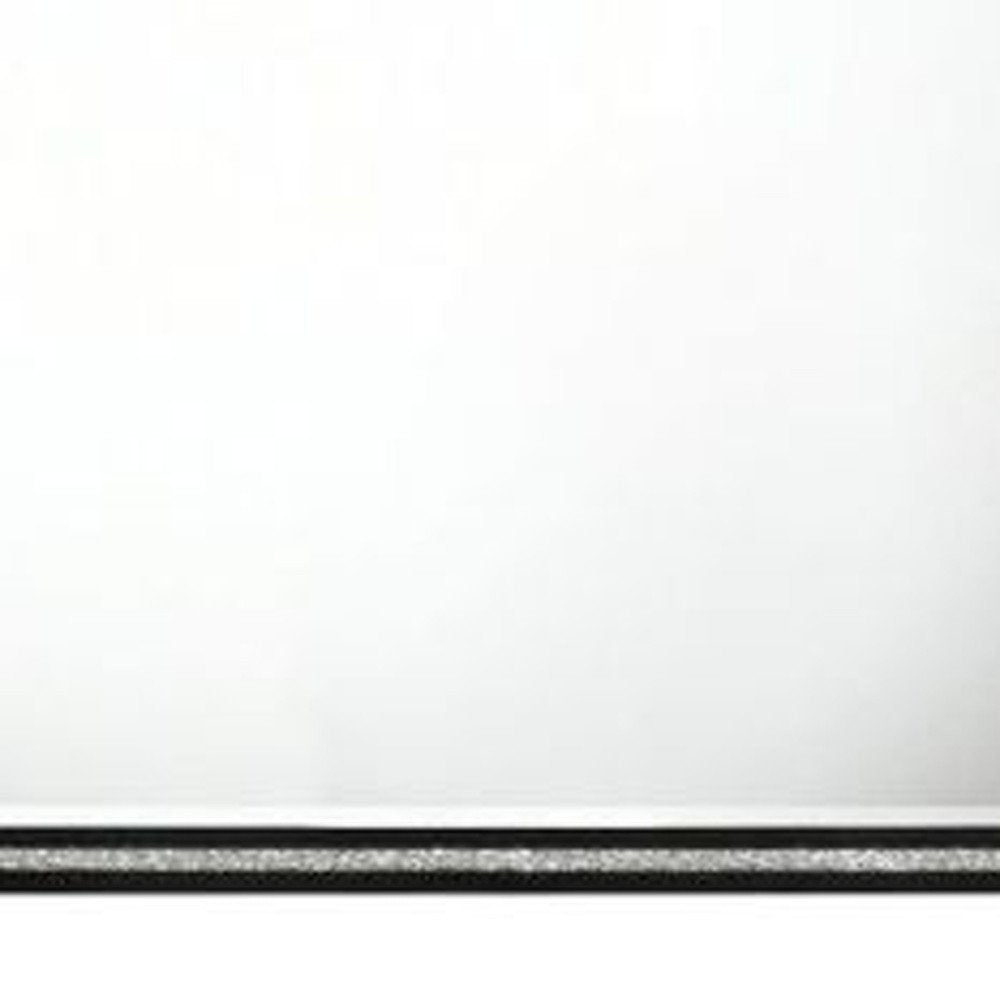 35" Black Wood Framed Mounted Dresser Mirror