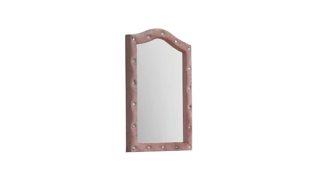 30" Pink Fabric Dresser Mirror