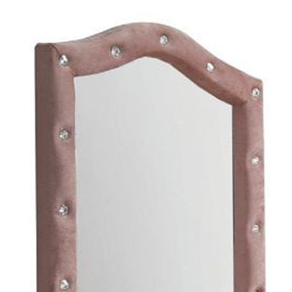 30" Pink Fabric Dresser Mirror