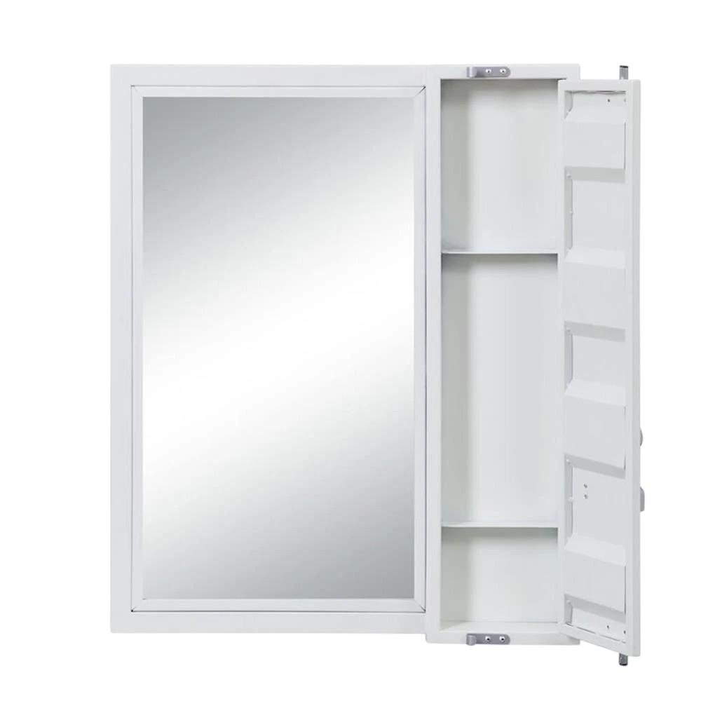 32" White Metal Framed Mounted Dresser Mirror