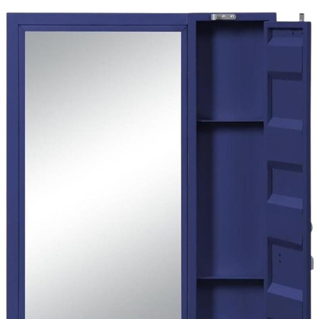 32" Blue Metal Framed Dresser Mirror
