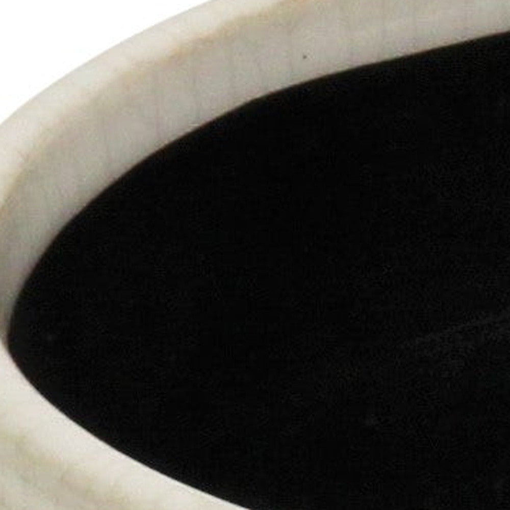 Off White Ceramic 42 Ounce Dotted Round Distressed Pot Planter