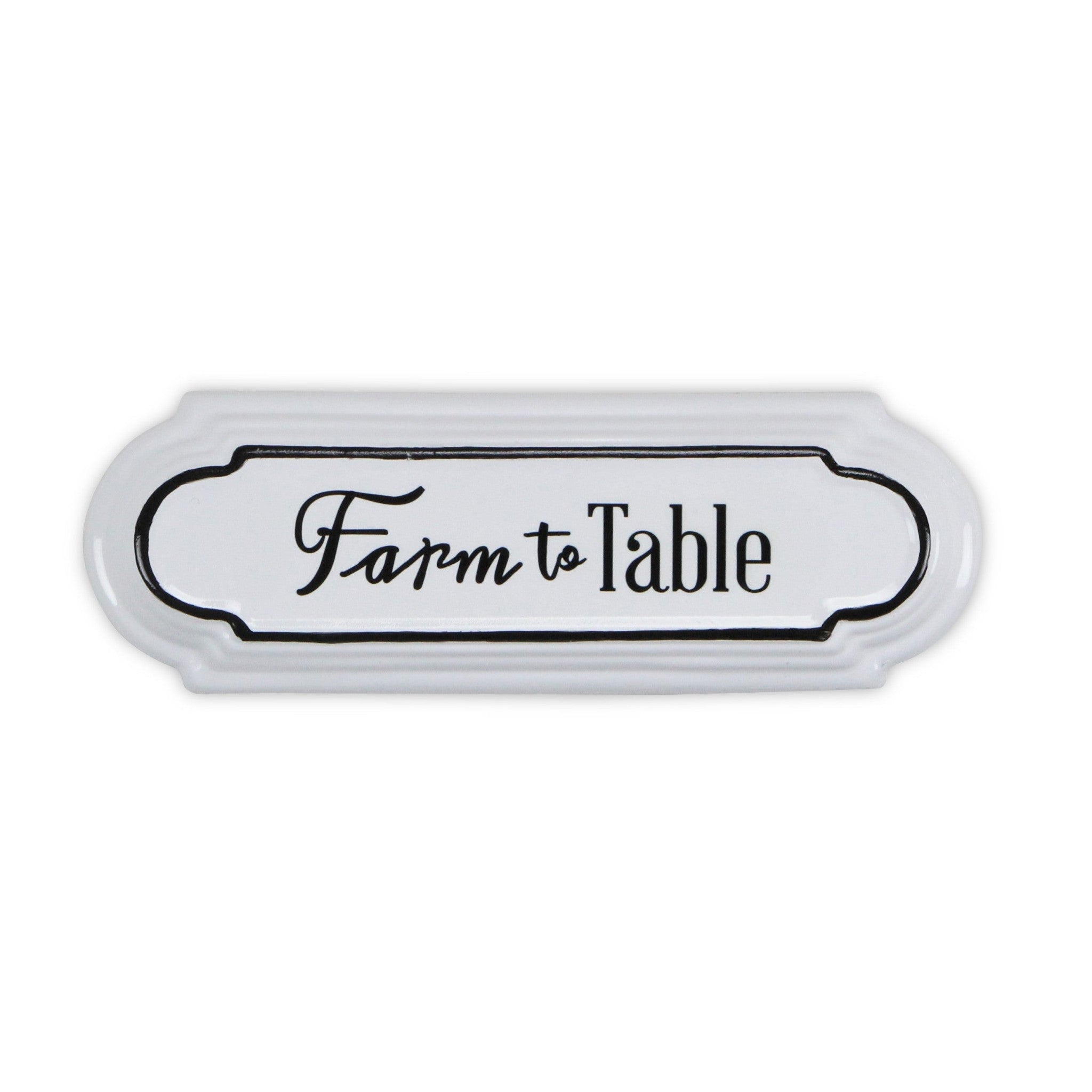 5" X 14" Black And White Farm To Table Metal Wall Decor