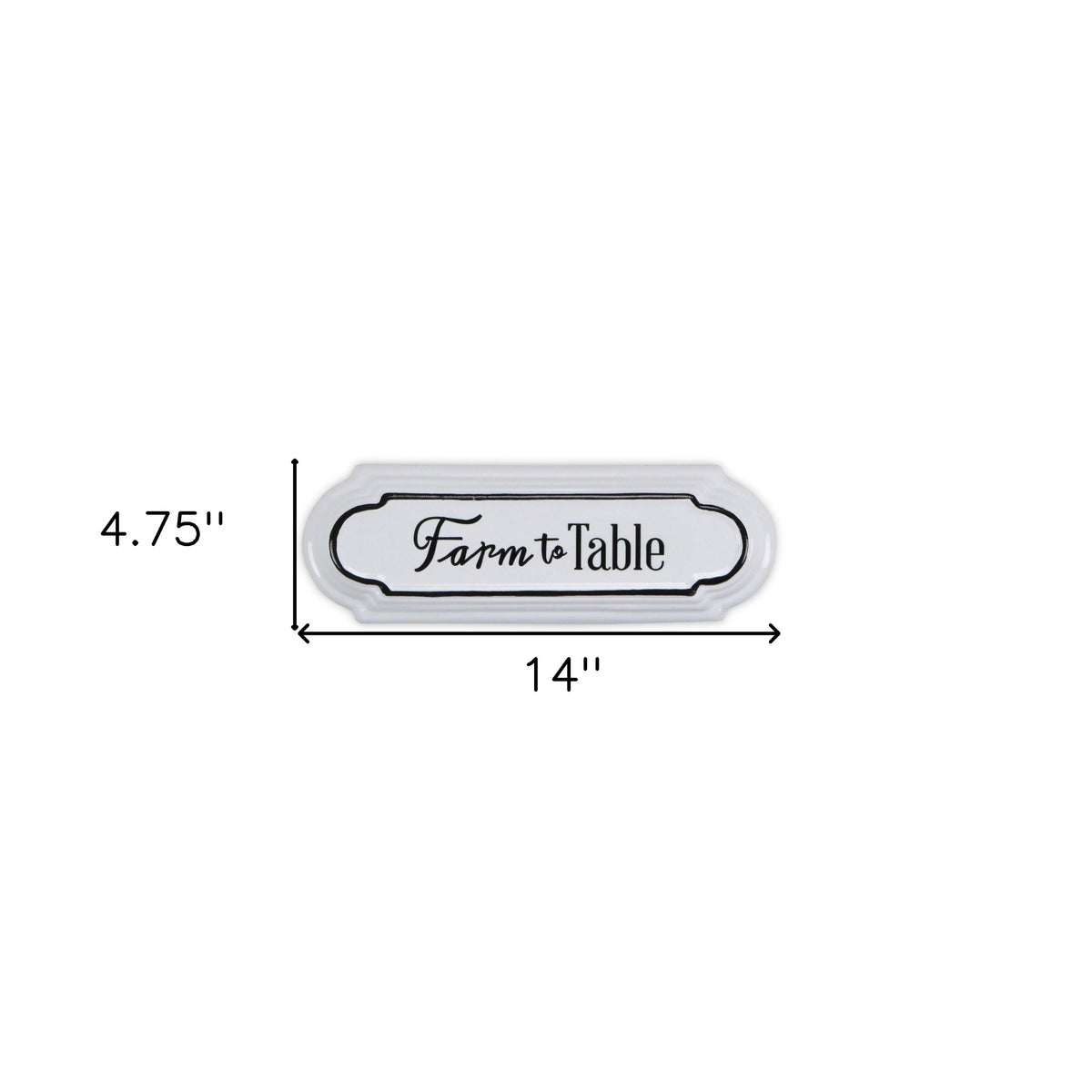 5" X 14" Black And White Farm To Table Metal Wall Decor