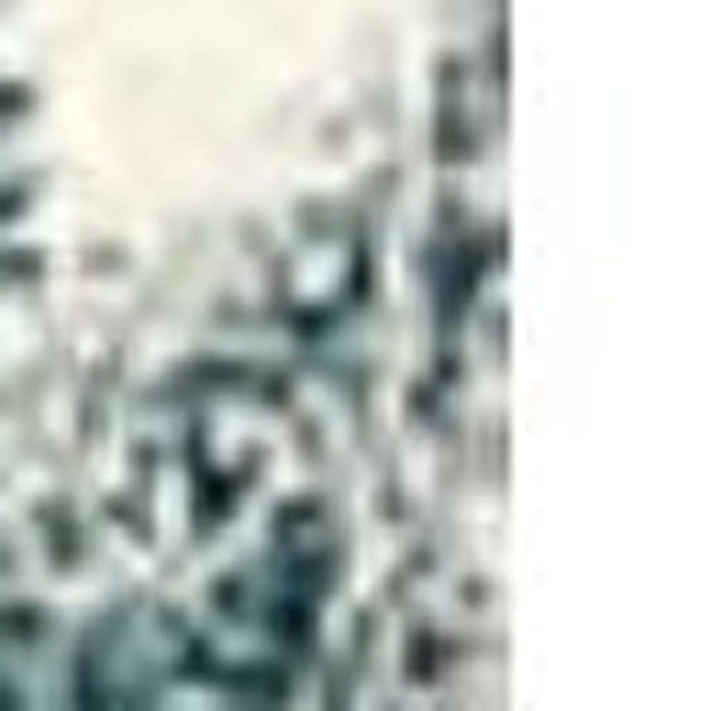 8' Blue and White Abstract Power Loom Runner Rug