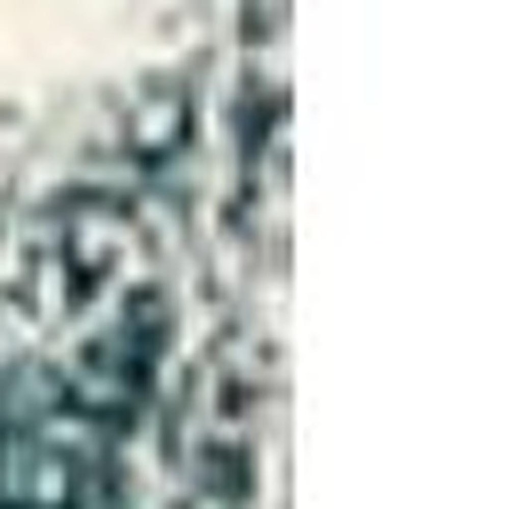 13' Blue And White Abstract Shag Runner Rug