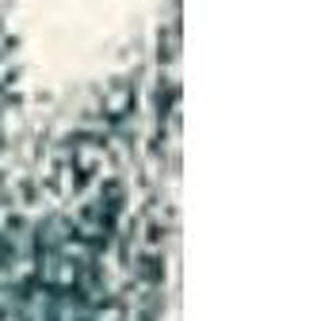 15' Blue And White Abstract Shag Runner Rug