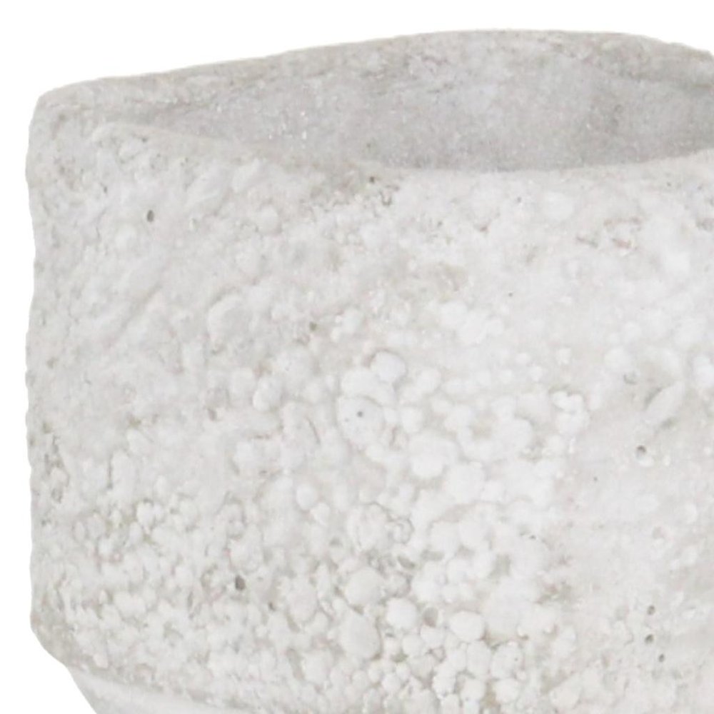 Gray Cement 106 Ounce Crackle Square Distressed Pot Planter