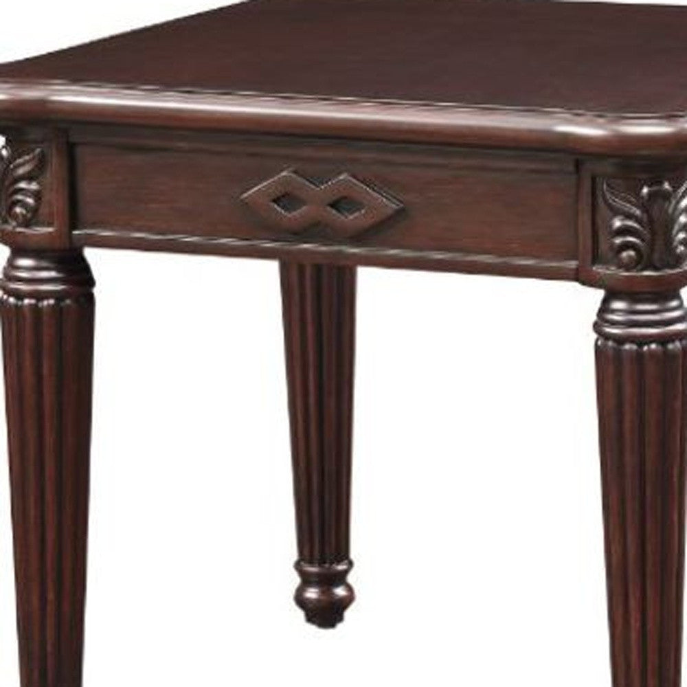 24" Espresso Solid Wood And Manufactured Wood Square End Table