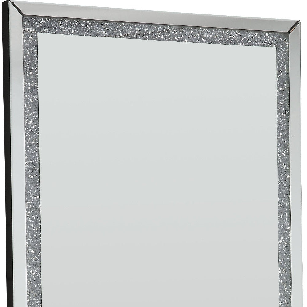 68" LED, Mirrored & Faux Diamonds Lighted Accent Mirror