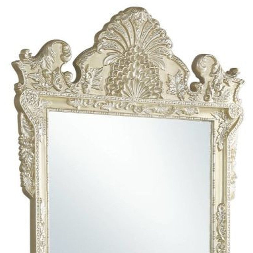 61" Champagne Silver Finish Irregular Dresser Mirror