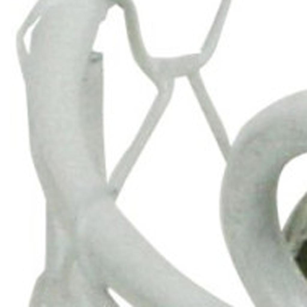 5" White Metal Tabletop Lantern Candle Holder