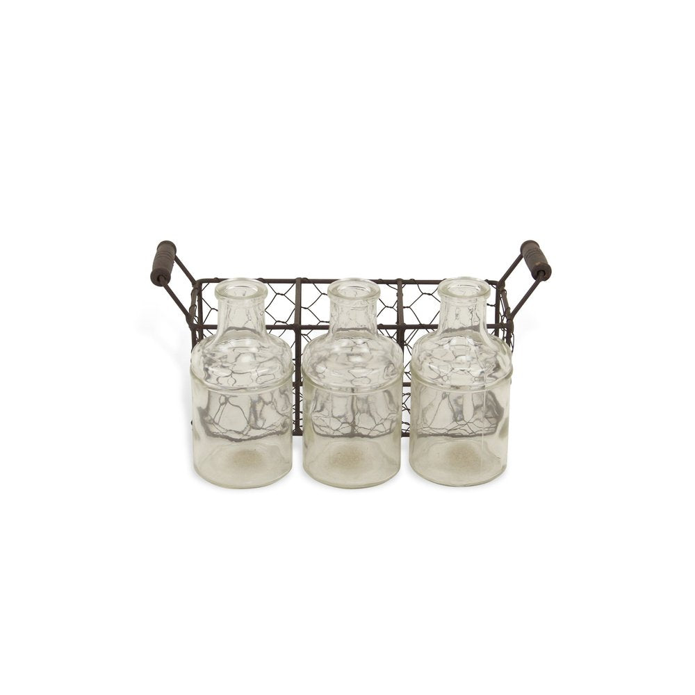 3" Brown Glass Decorative Bottle