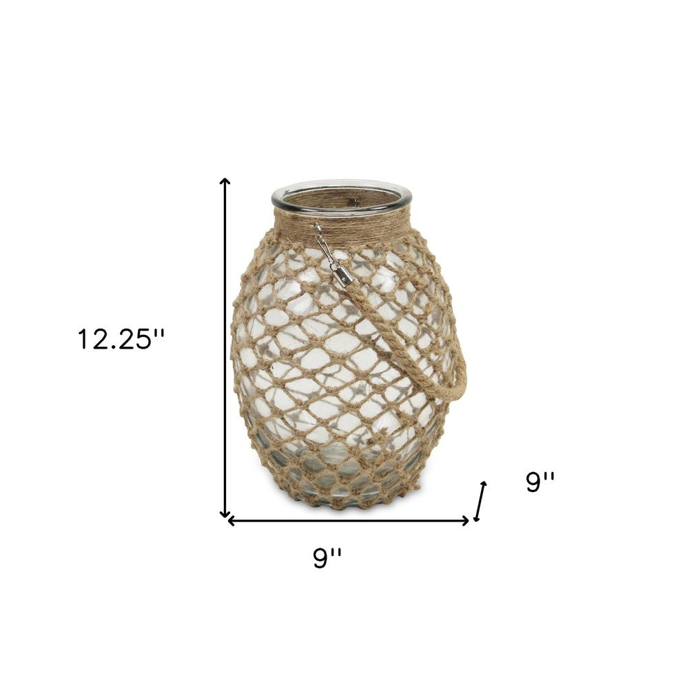 12" Brown Glass Decorative Bottle
