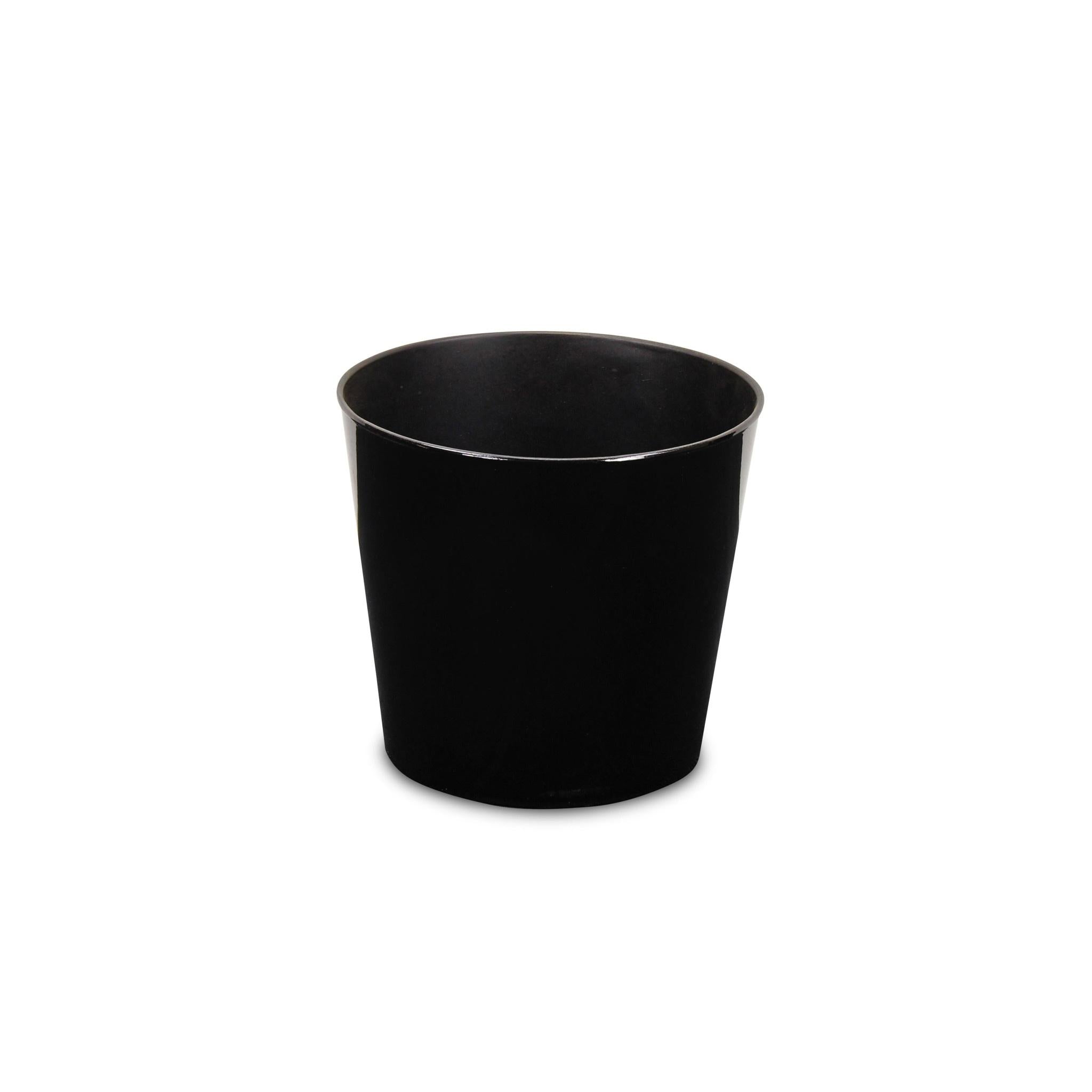 9" Black Recycled Plastic Indoor Outdoor Round Pot Planter