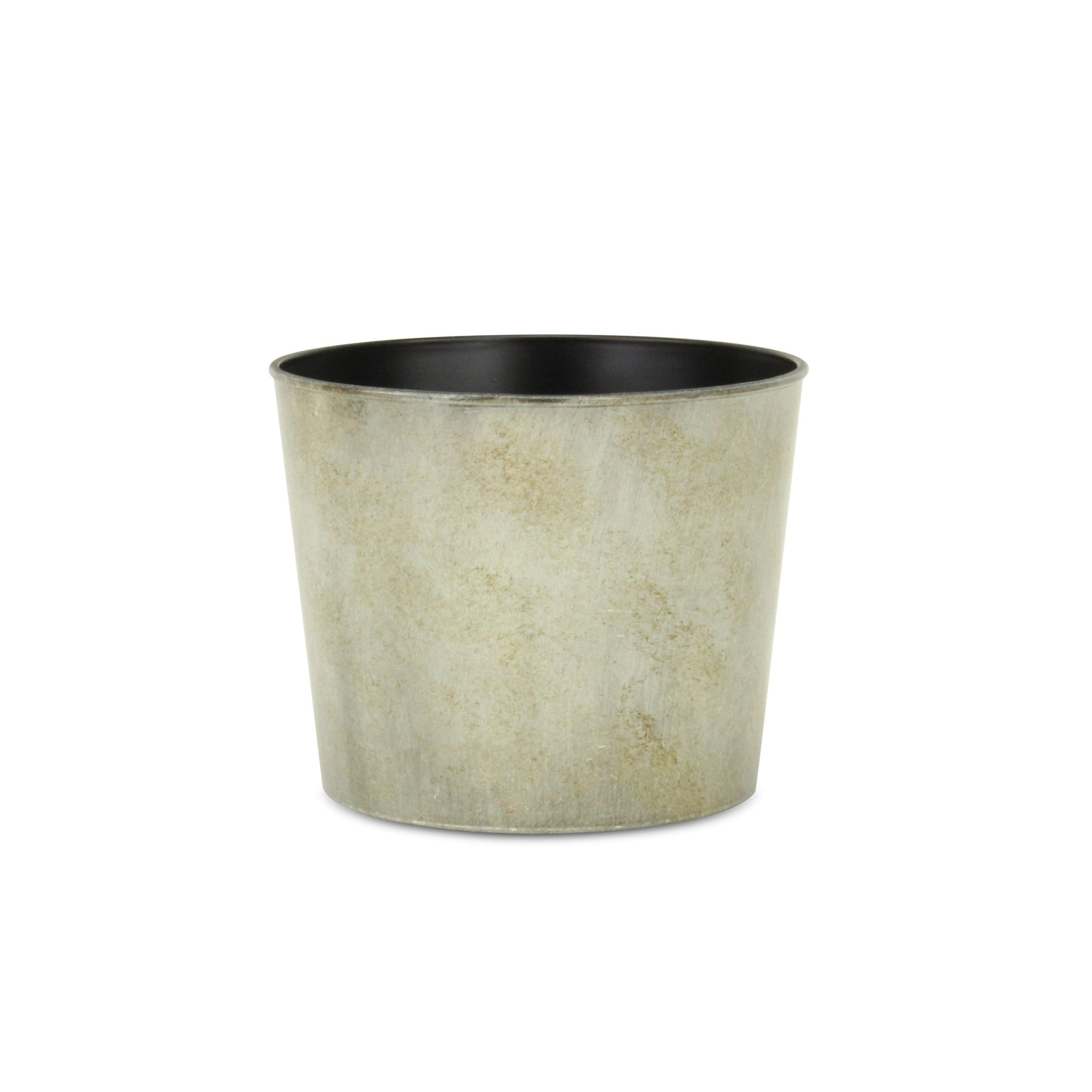 7" Gray Recycled Plastic Indoor Outdoor Round Pot Planter