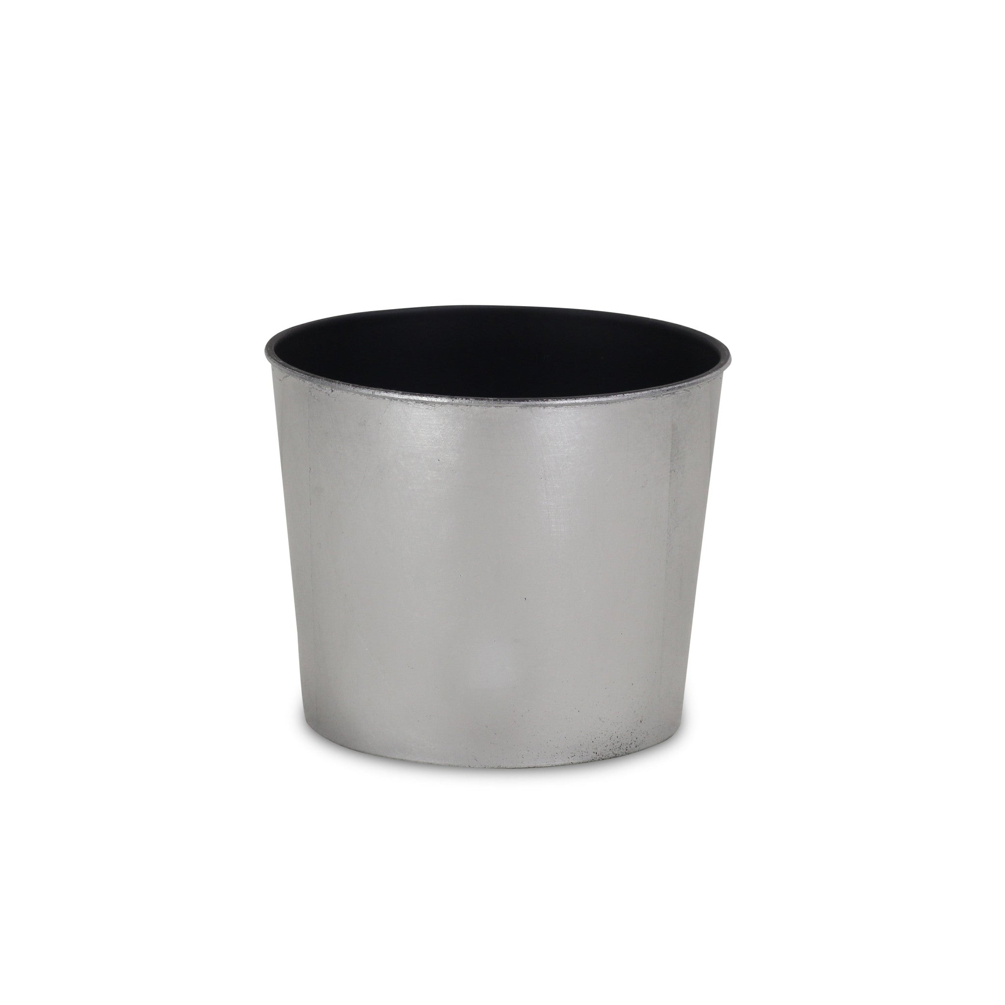7" Silver Recycled Plastic Indoor Outdoor Round Pot Planter