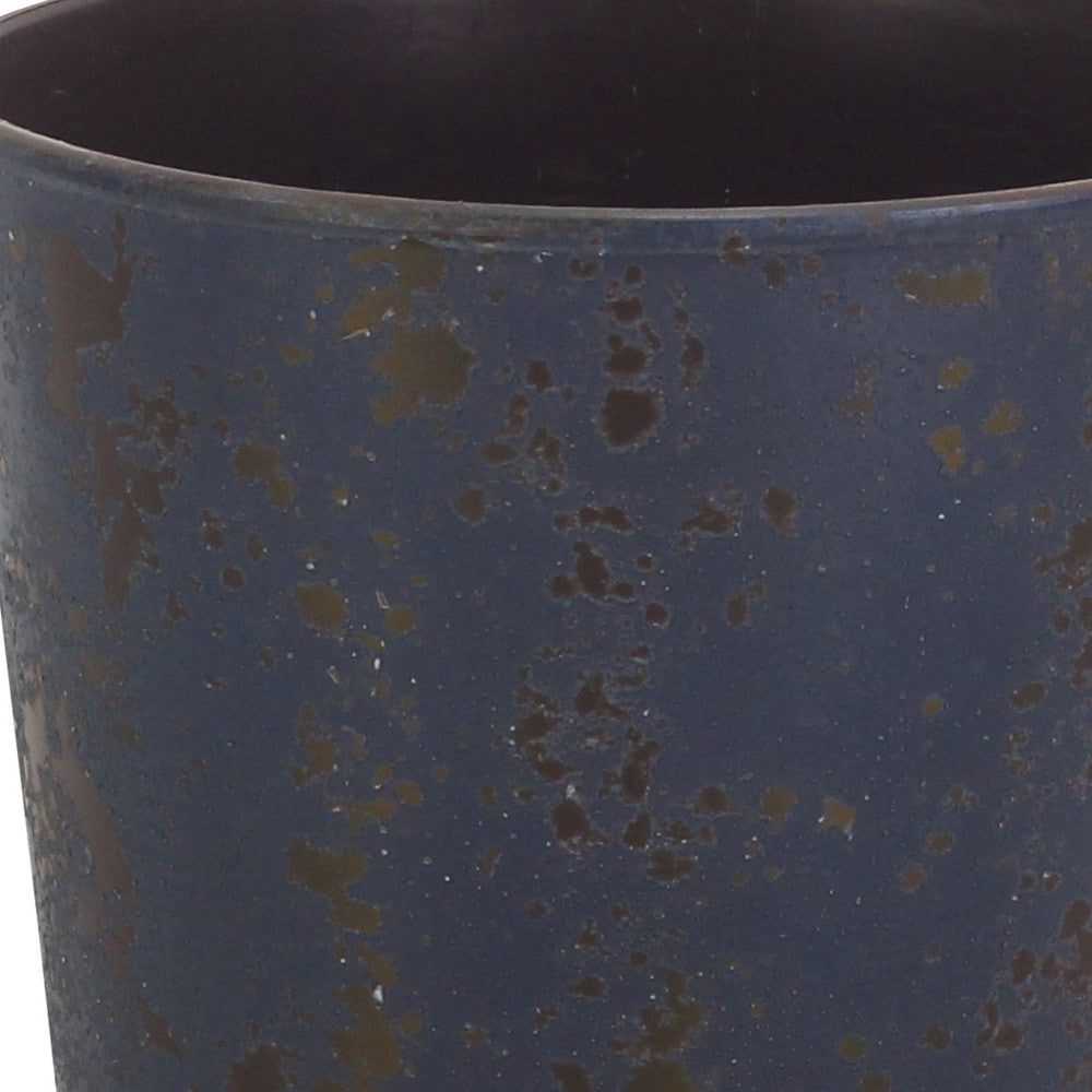 6" Blue Recycled Plastic Indoor Outdoor Round Pot Planter