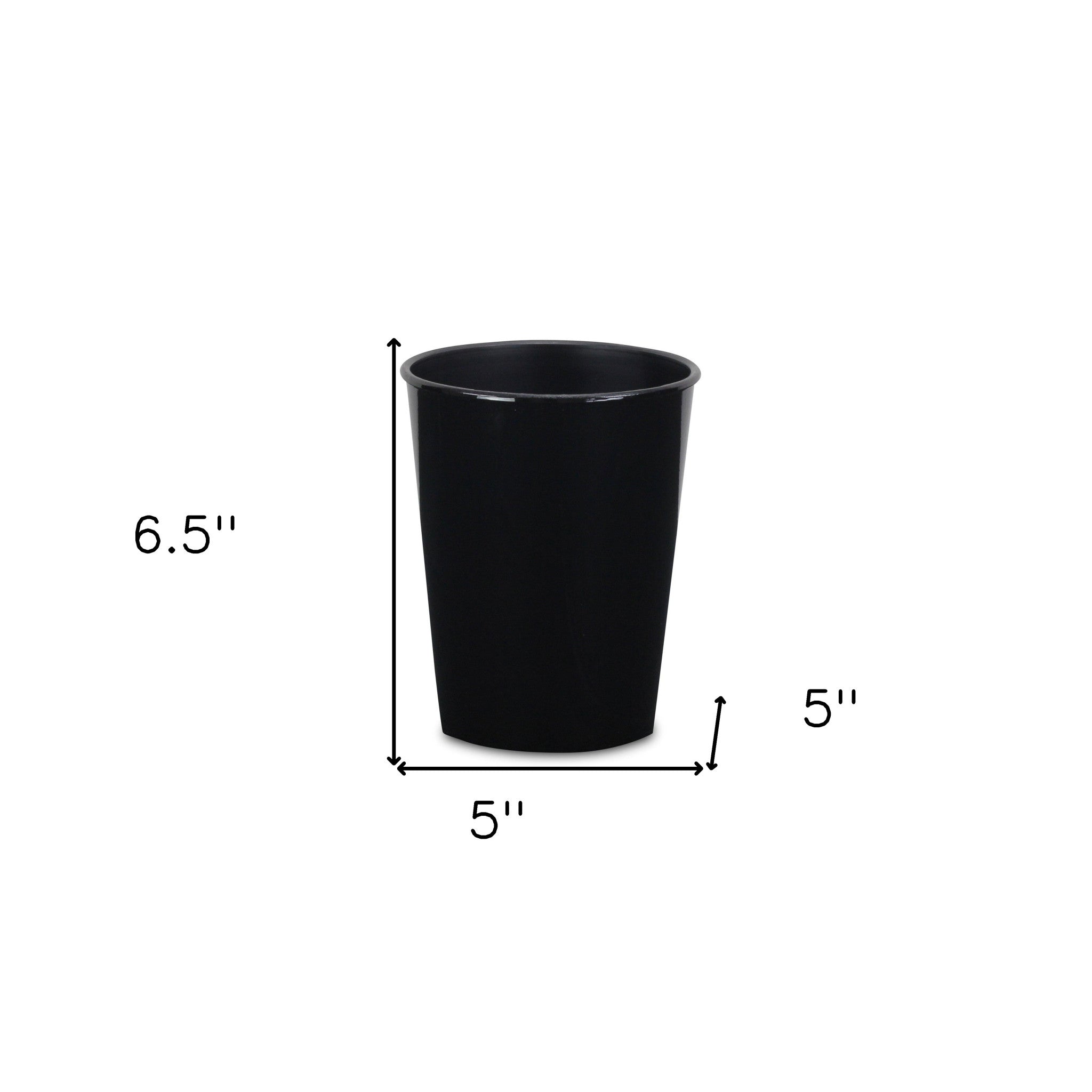 5" Black Recycled Plastic Indoor Outdoor Round Pot Planter