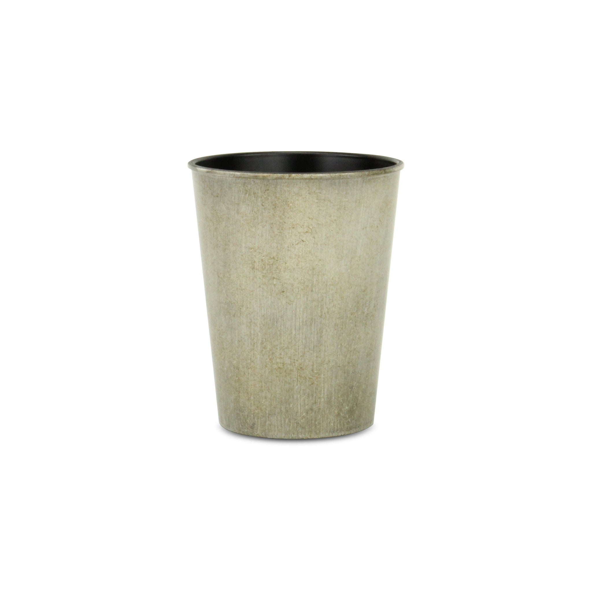 5" Gray Recycled Plastic Indoor Outdoor Round Pot Planter