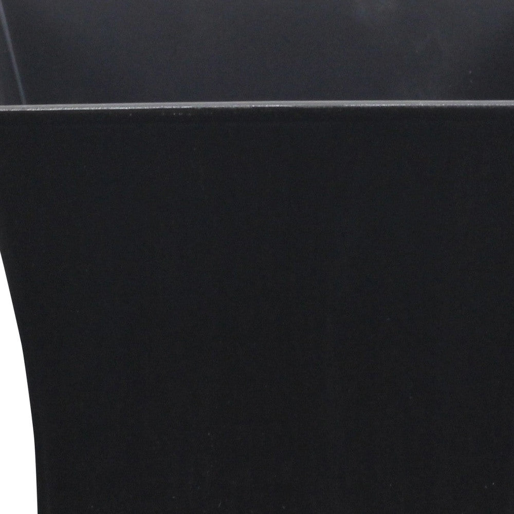 7" Black Recycled Plastic Indoor Outdoor Square Pot Planter