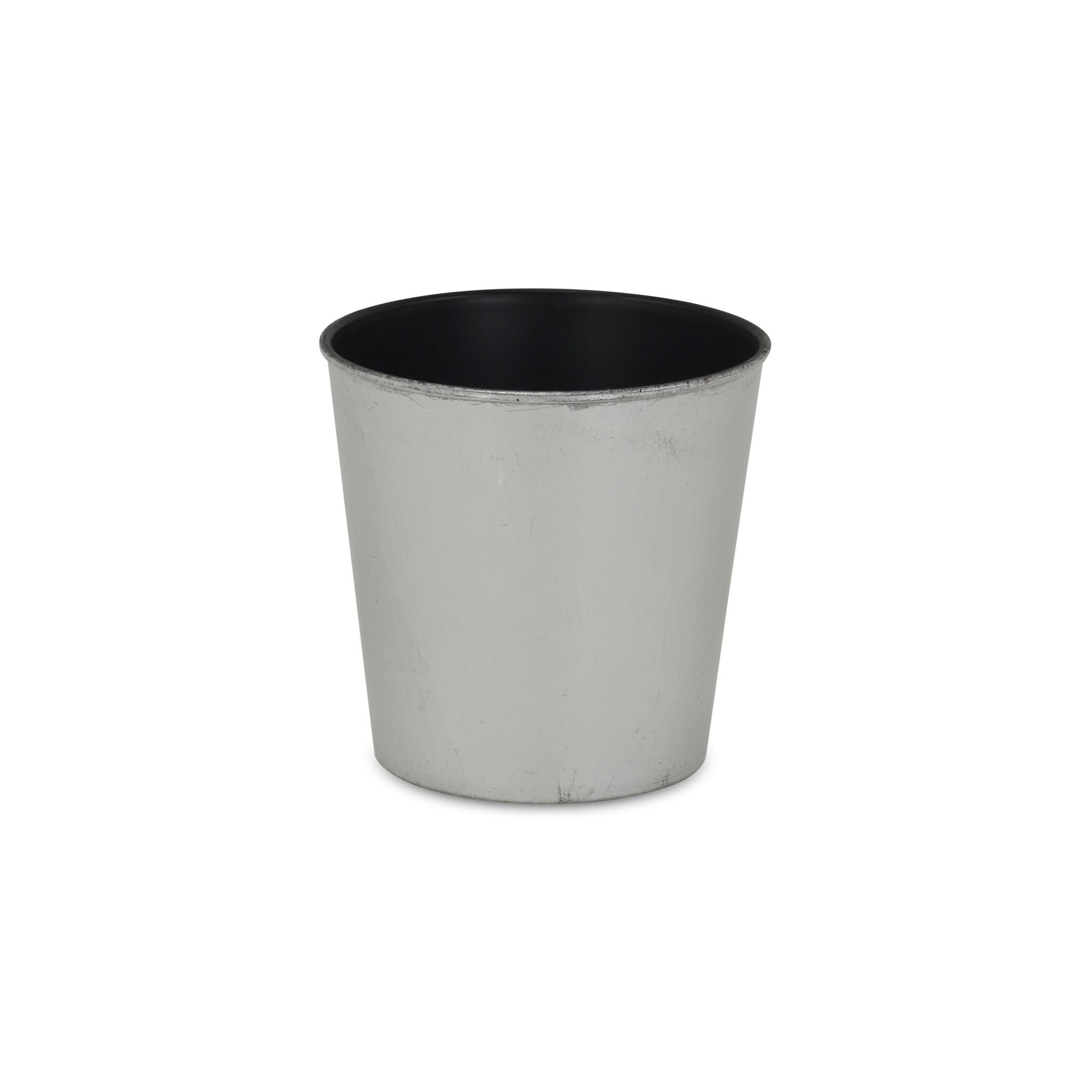 5" Silver Recycled Plastic Indoor Outdoor Round Pot Planter