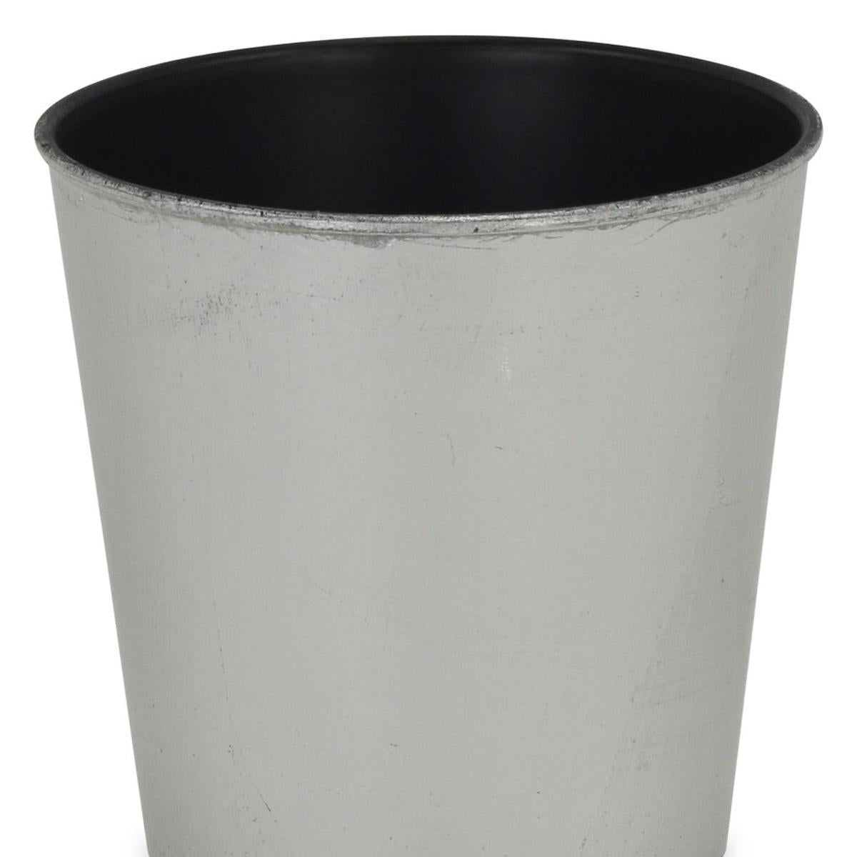 5" Silver Recycled Plastic Indoor Outdoor Round Pot Planter