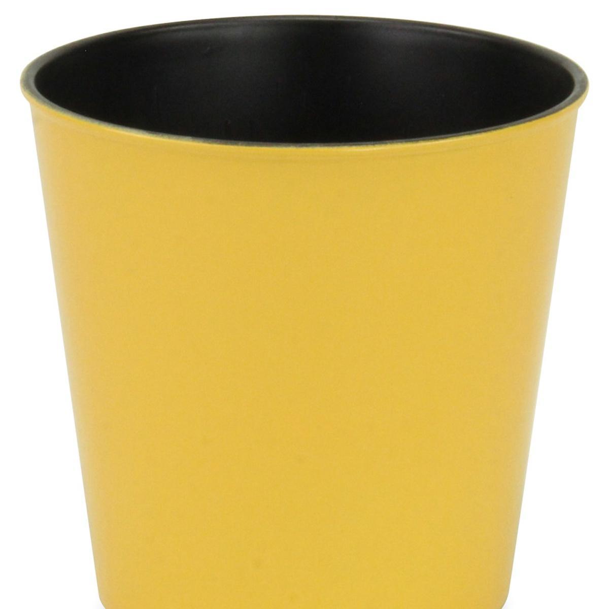 5" Yellow Recycled Plastic Indoor Outdoor Round Pot Planter