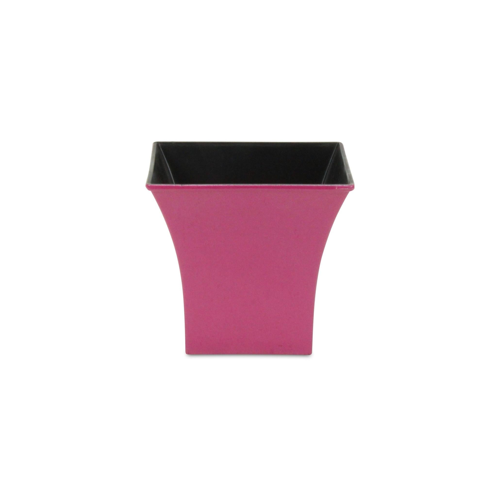 5" Hot Pink Recycled Plastic Indoor Outdoor Square Pot Planter