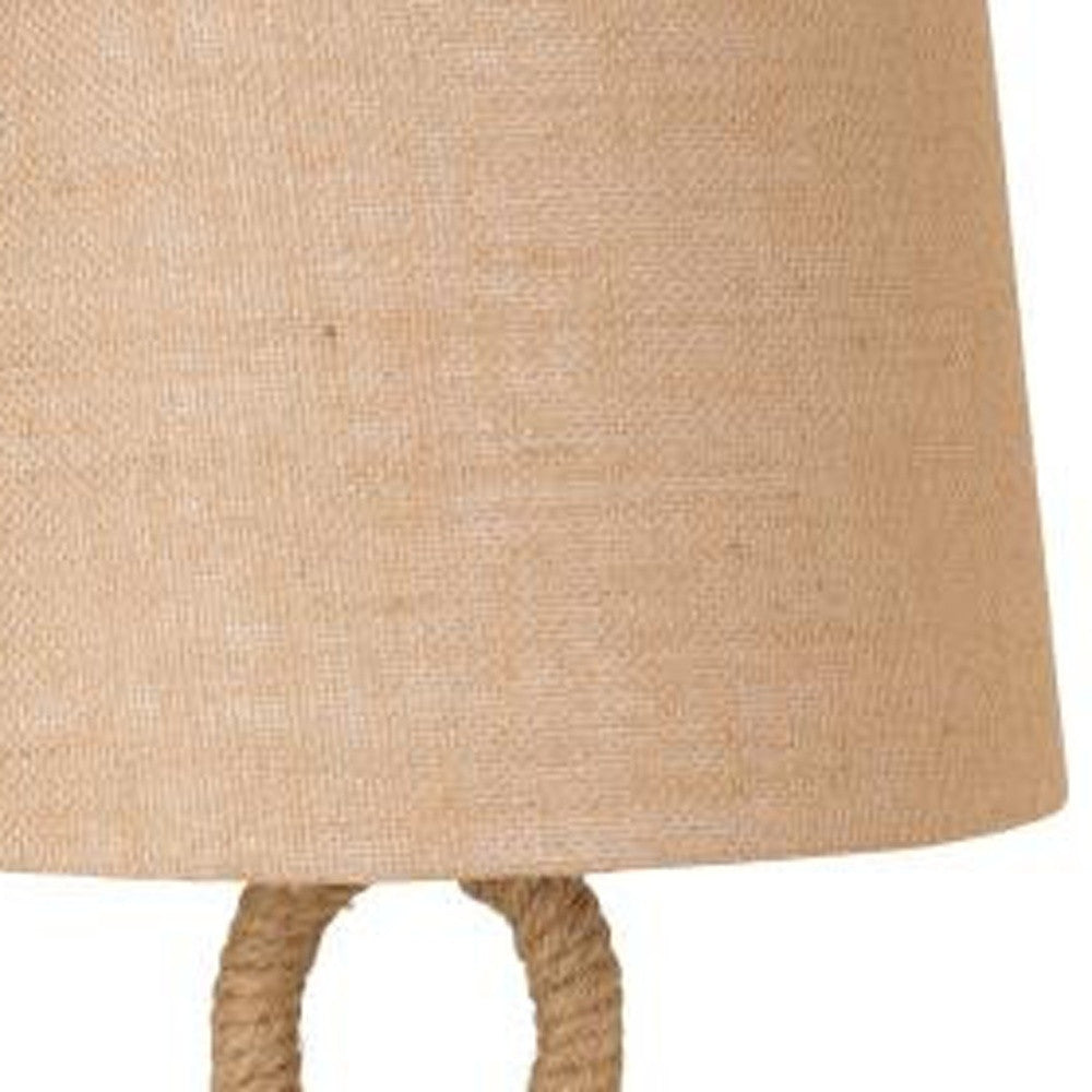 29" Black Ceramic Table Lamp With Brown Empire Shade