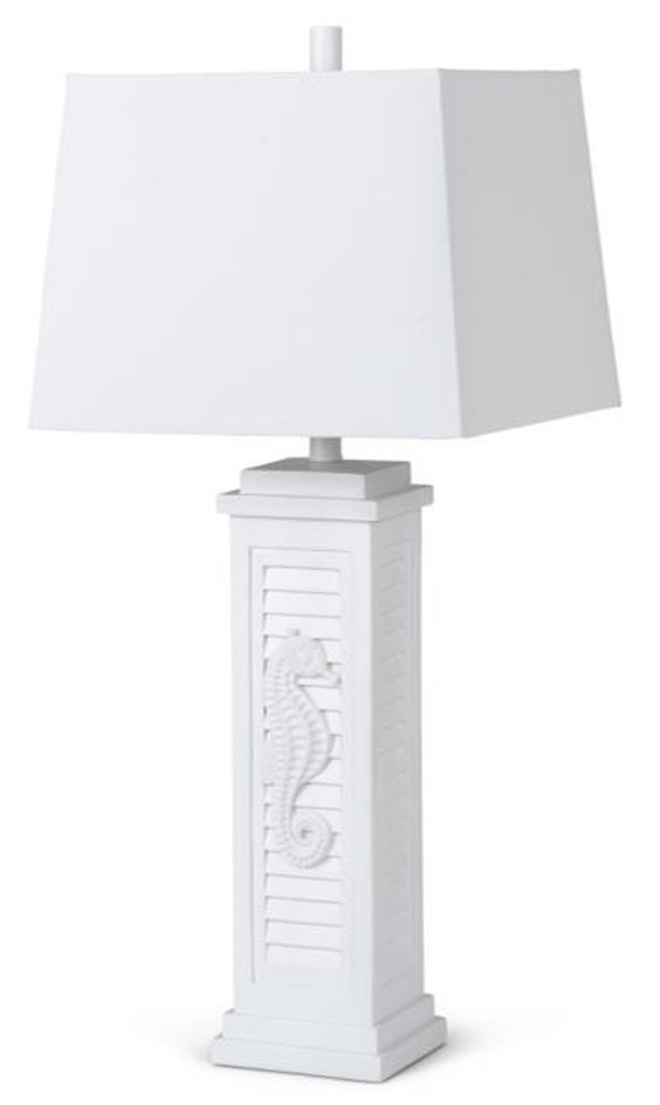 Set of Two 32" White Table Lamp Coastal With White Shade