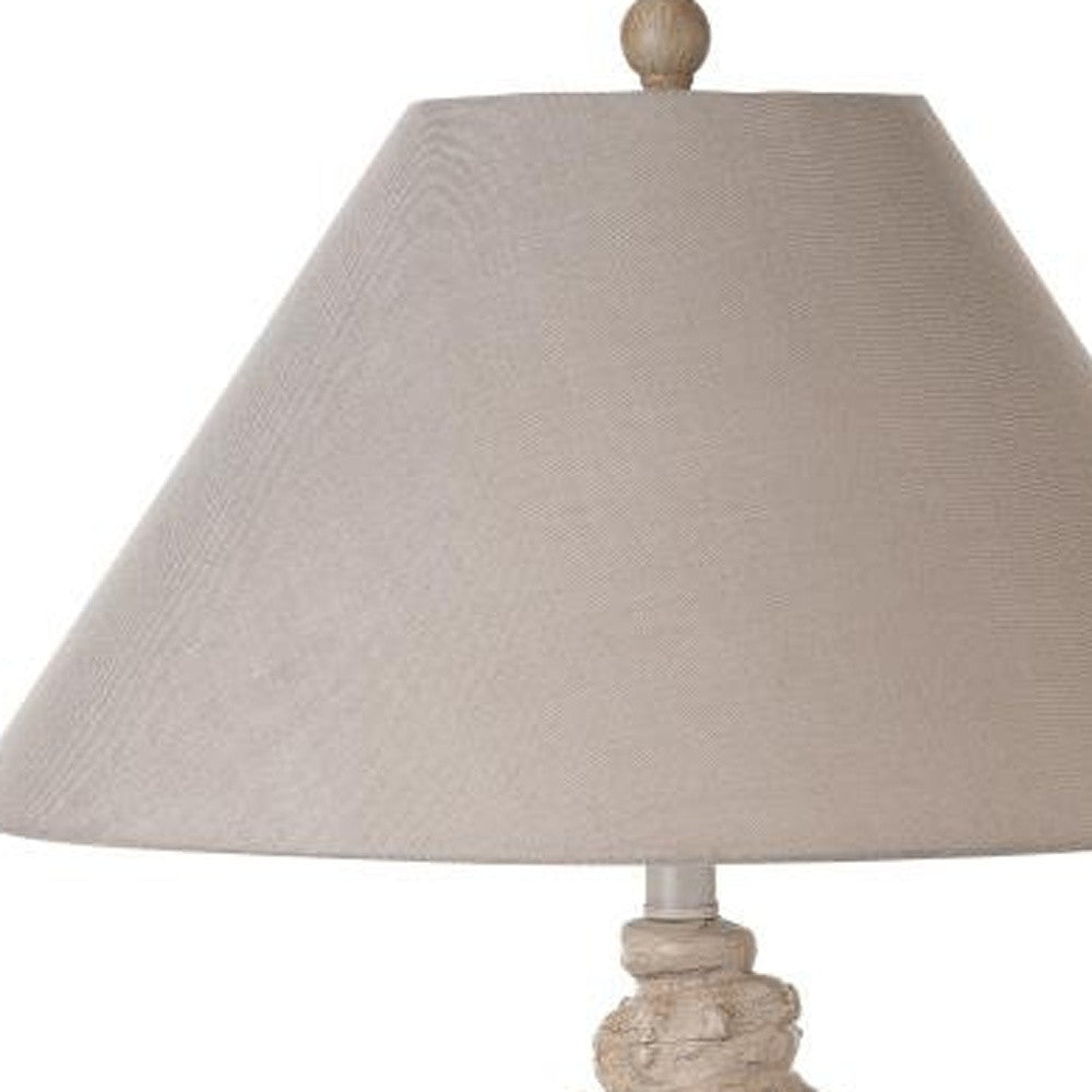 Set of Two 30" Beige and Brown Novelty Table Lamp Coastal With Tan Empire Shade