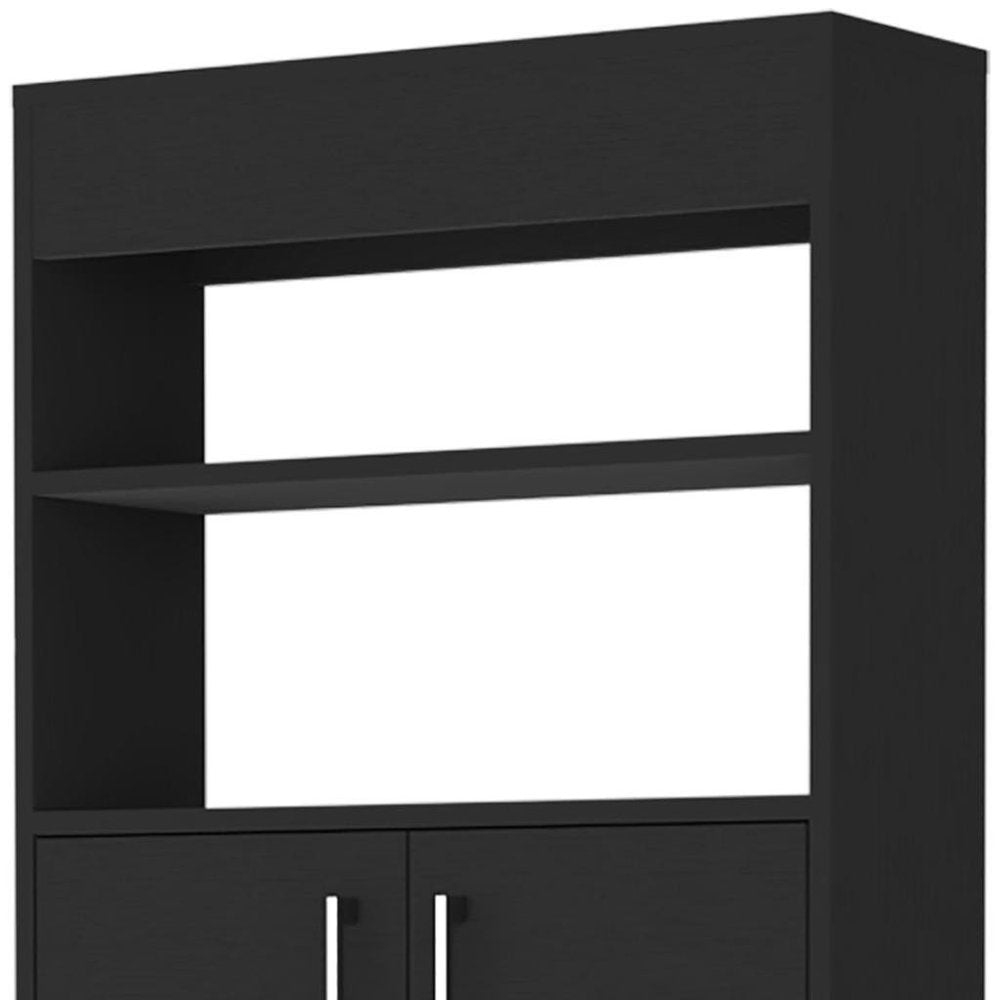 25" Black Wood Freestanding Single Door Bathroom Vanity