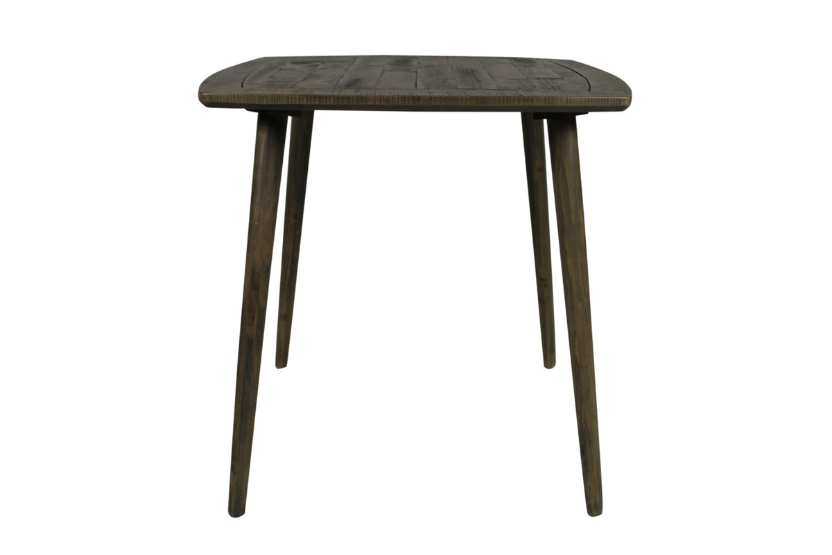 36" Brown Square Solid Wood And Metal Dining Table