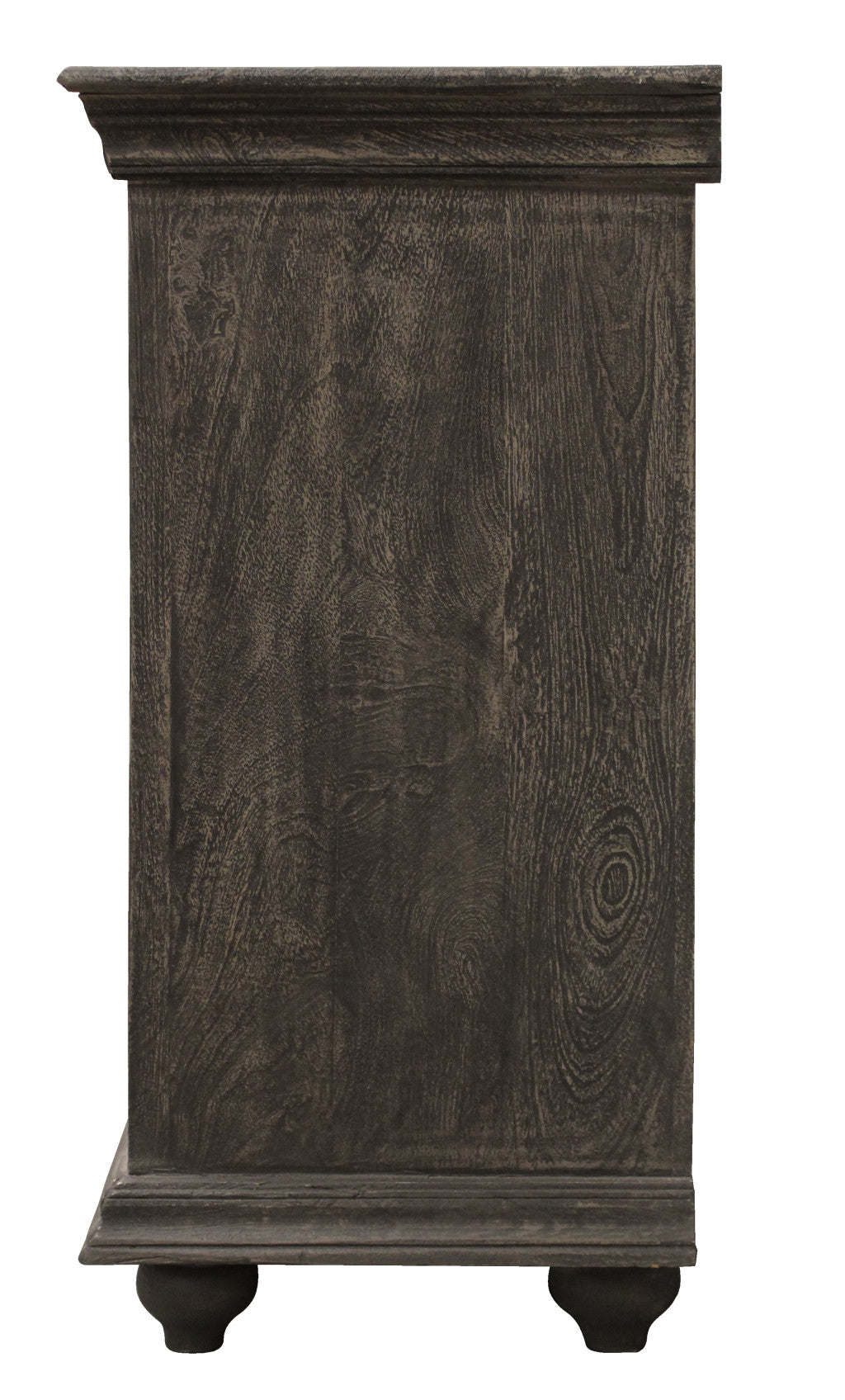 71" Distressed Gray Solid Wood Sideboard with Four Doors