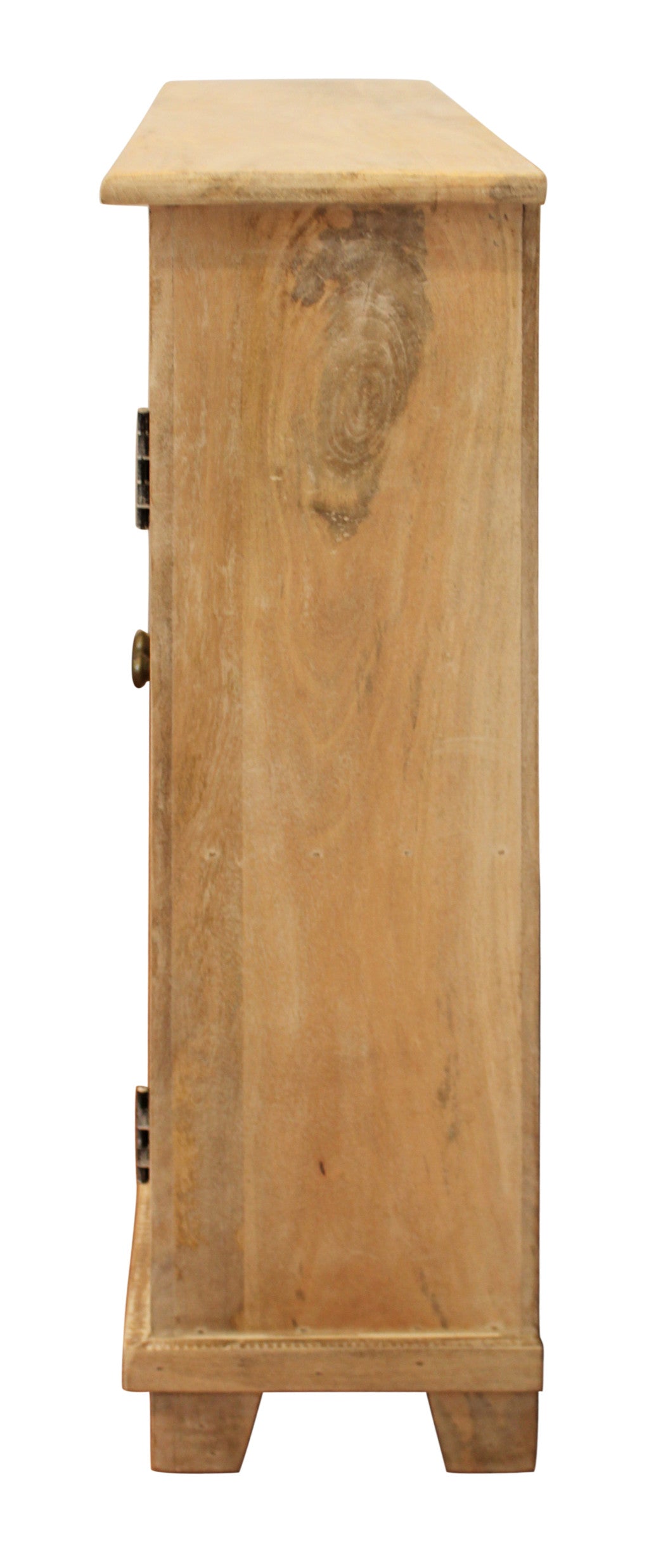 60" Natural Distressed Solid Wood Sideboard with Four Doors