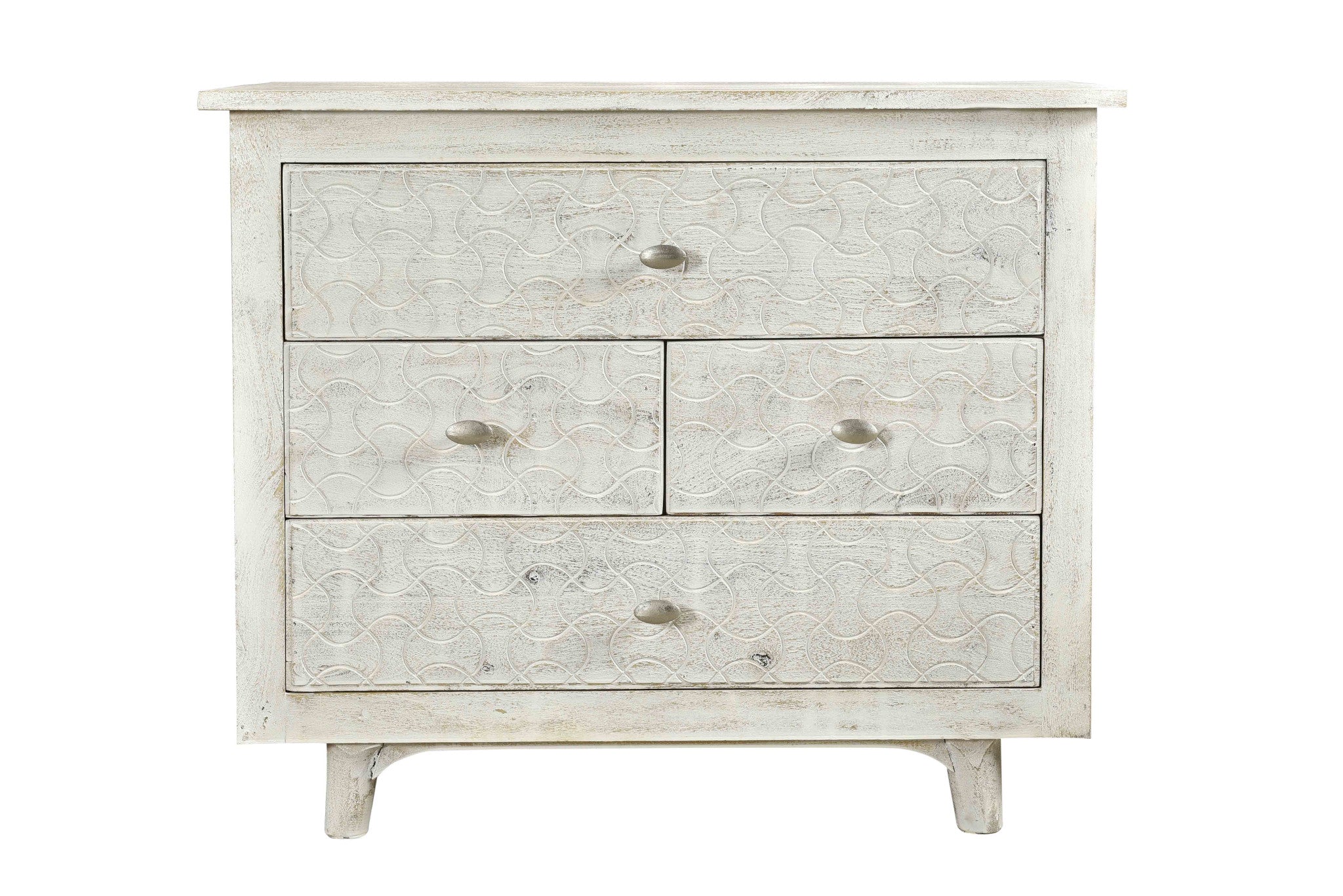 30" White Four Drawer Nightstand