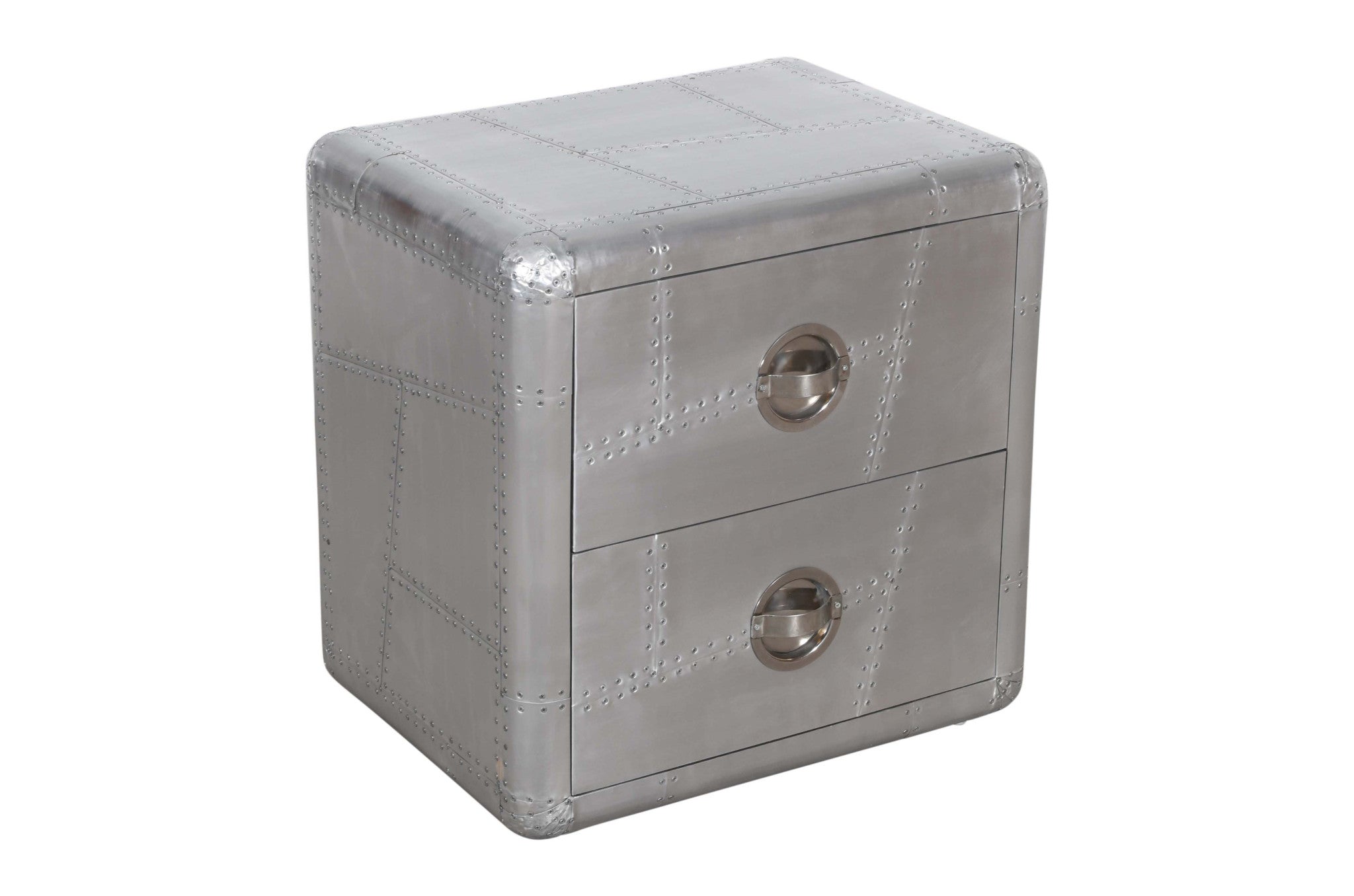 24" Silver Two Drawer Nightstand