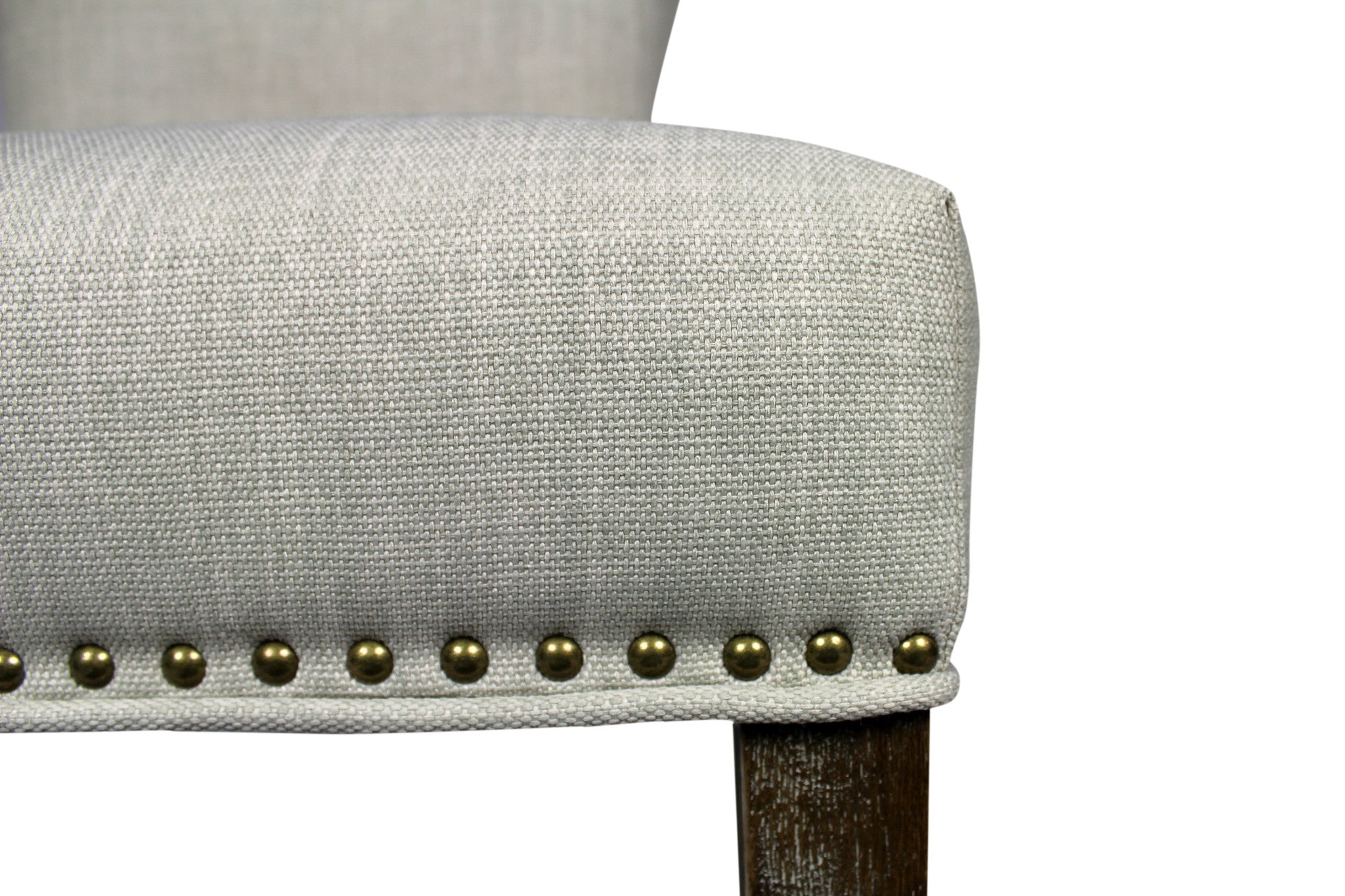 Set of Two Ivory and Brown Upholstered Fabric Dining Parsons Chairs