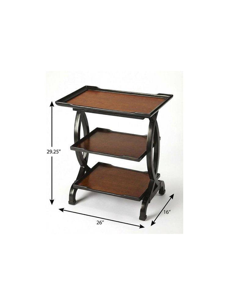 29" Cherry Manufactured Wood Rectangular End Table With Two Shelves