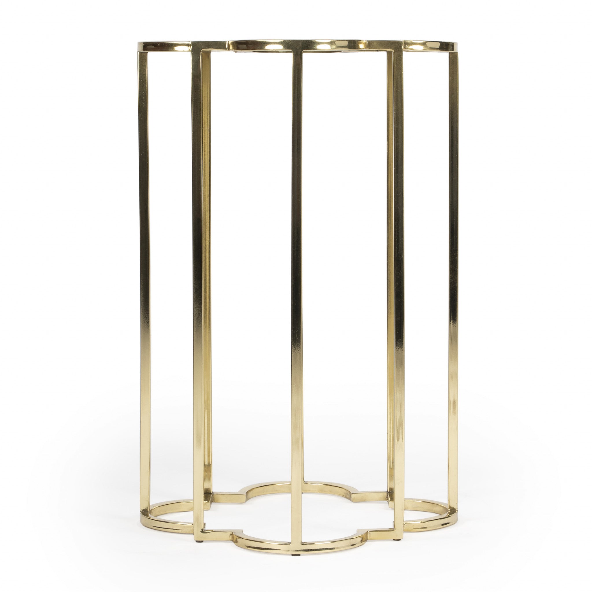 24" Gold And Black Glass Free Form End Table
