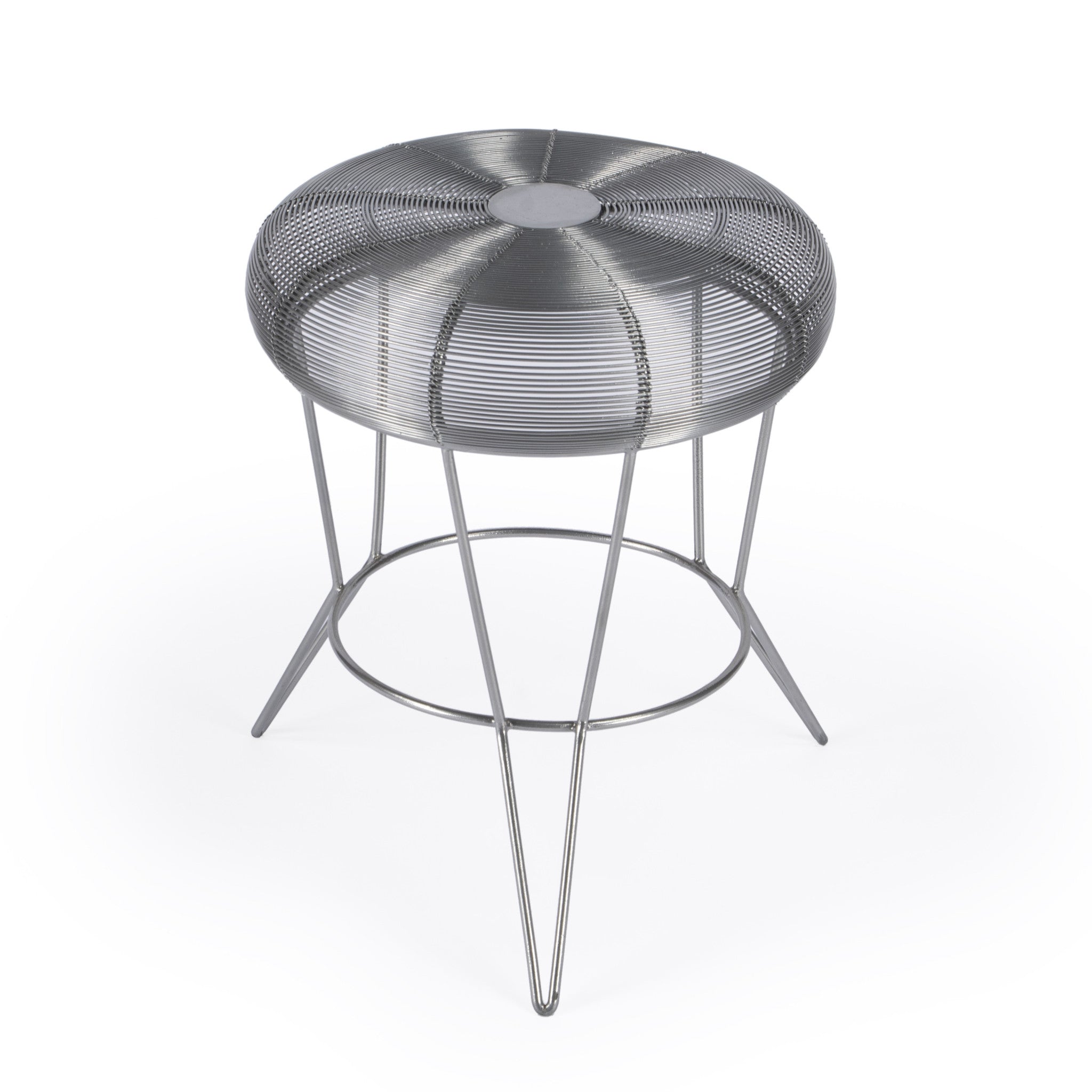 18" Silver Wire Round End Table