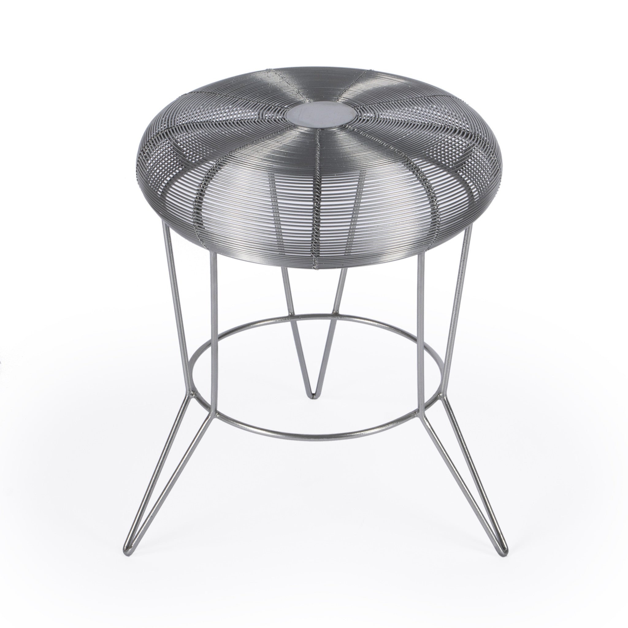 18" Silver Wire Round End Table